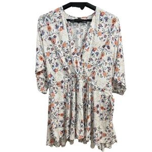 Free People Floral Top Oversized Flowy Women’s Size XS
